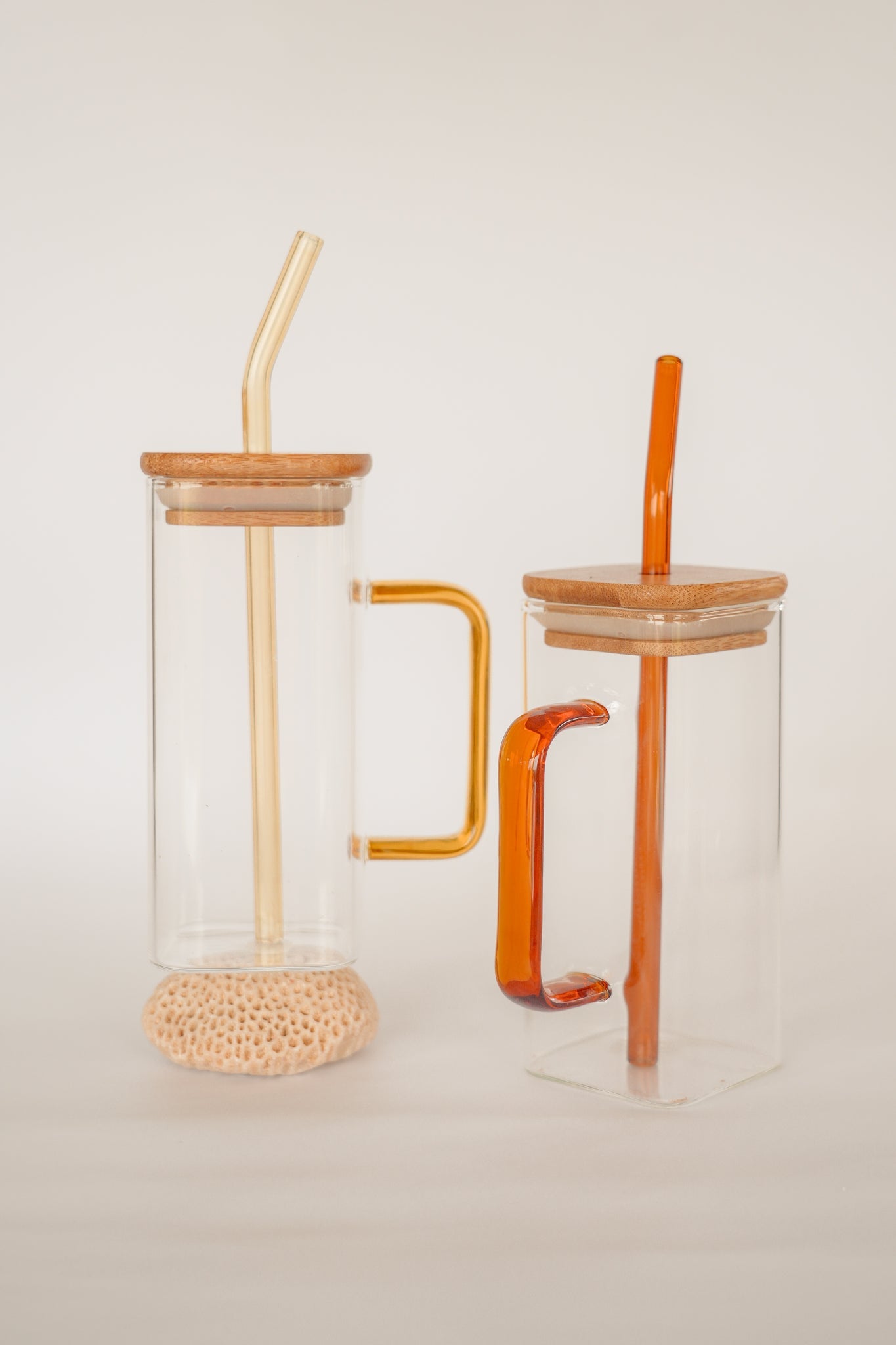 THE CATALINA GLASS MUG + STRAW Color: MOCHA by HIBISCUS THE LABEL Designer Homewares Furniture Australia
