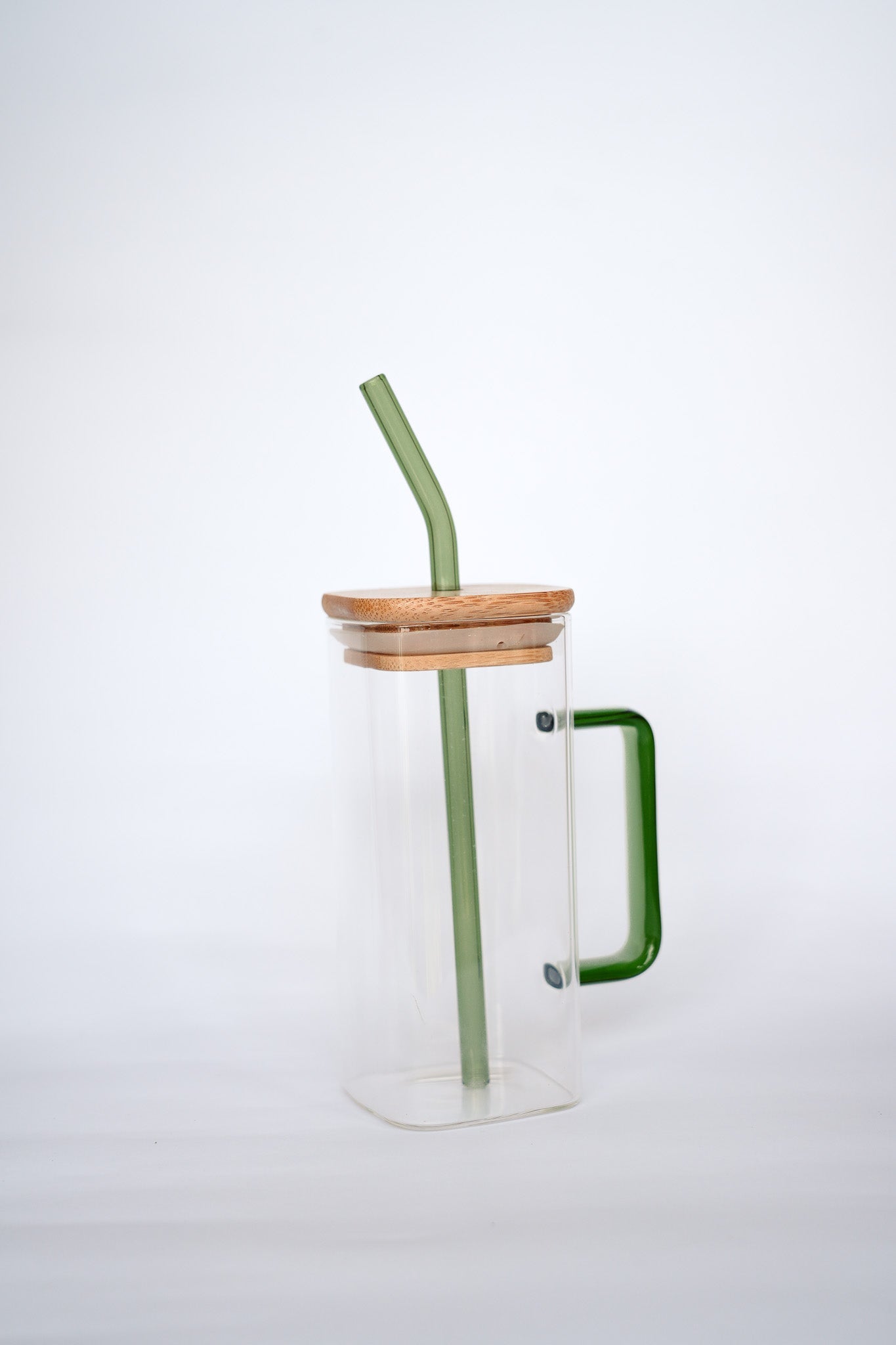 THE CATALINA GLASS MUG + STRAW Color: GREEN by HIBISCUS THE LABEL Designer Homewares Furniture Australia