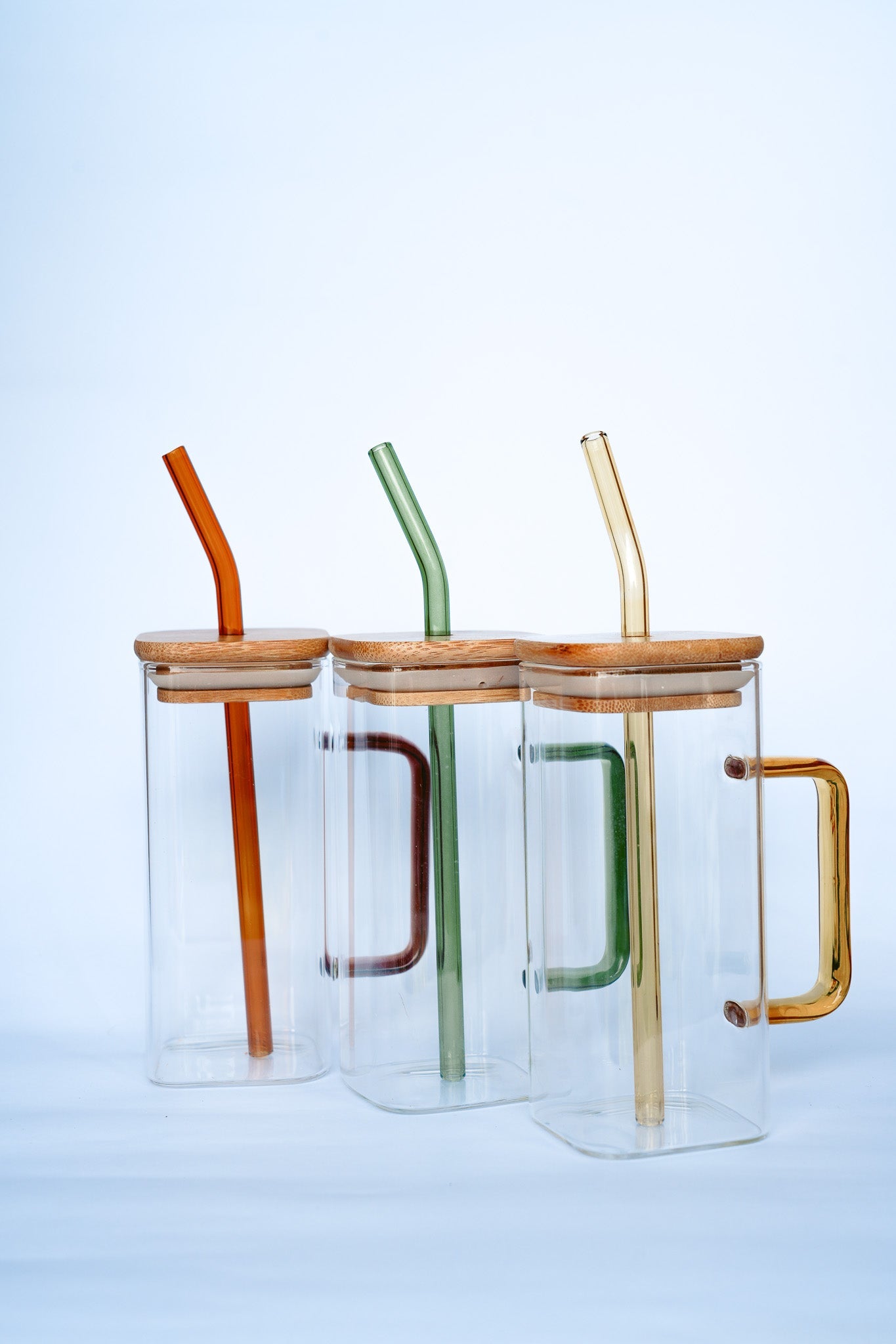 THE CATALINA GLASS MUG + STRAW Color: MOCHA by HIBISCUS THE LABEL Designer Homewares Furniture Australia