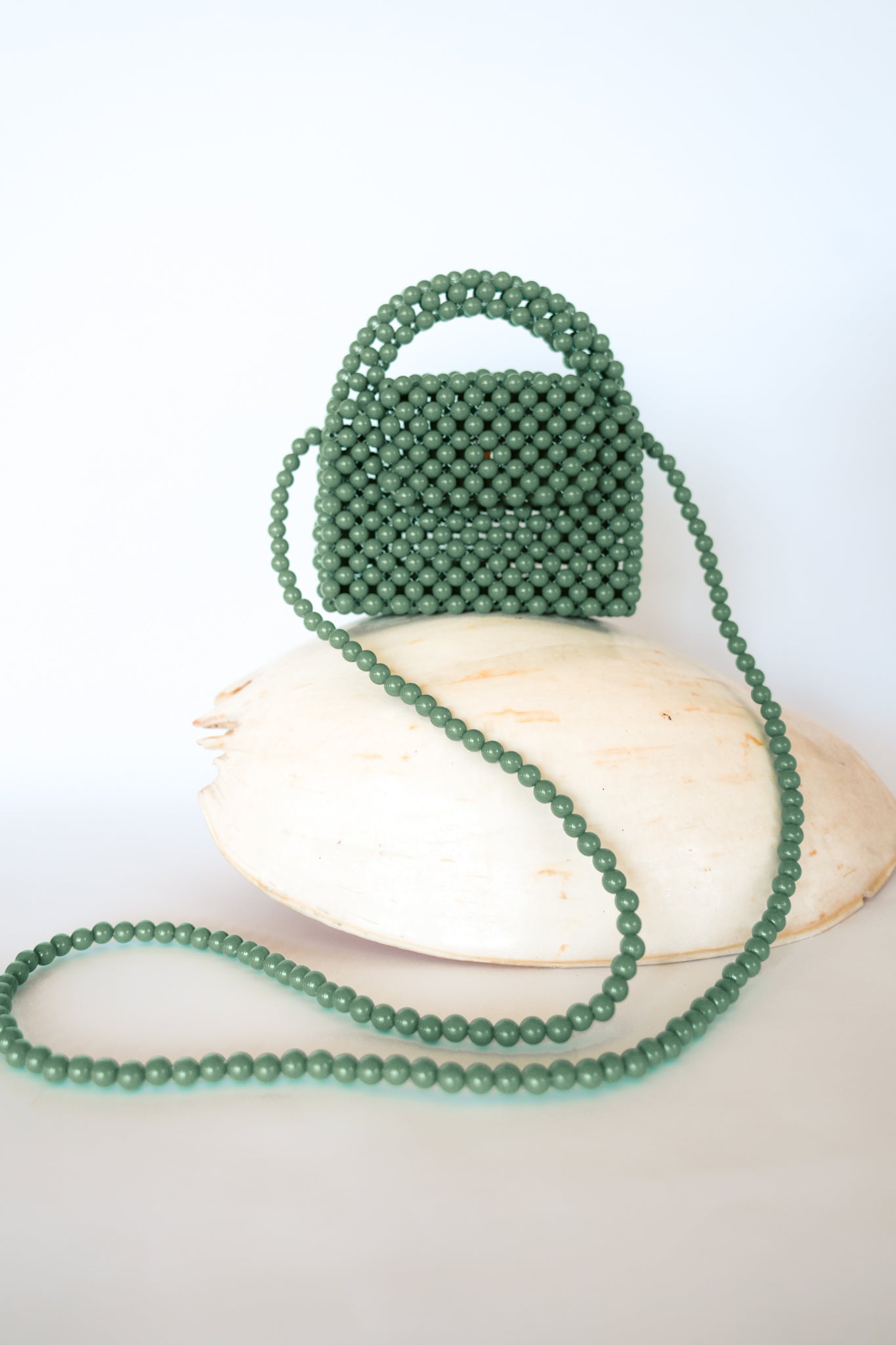 THE KIWI BEADED HANDBAG Color: Translucent Brown by HIBISCUS THE LABEL Designer Homewares Furniture Australia