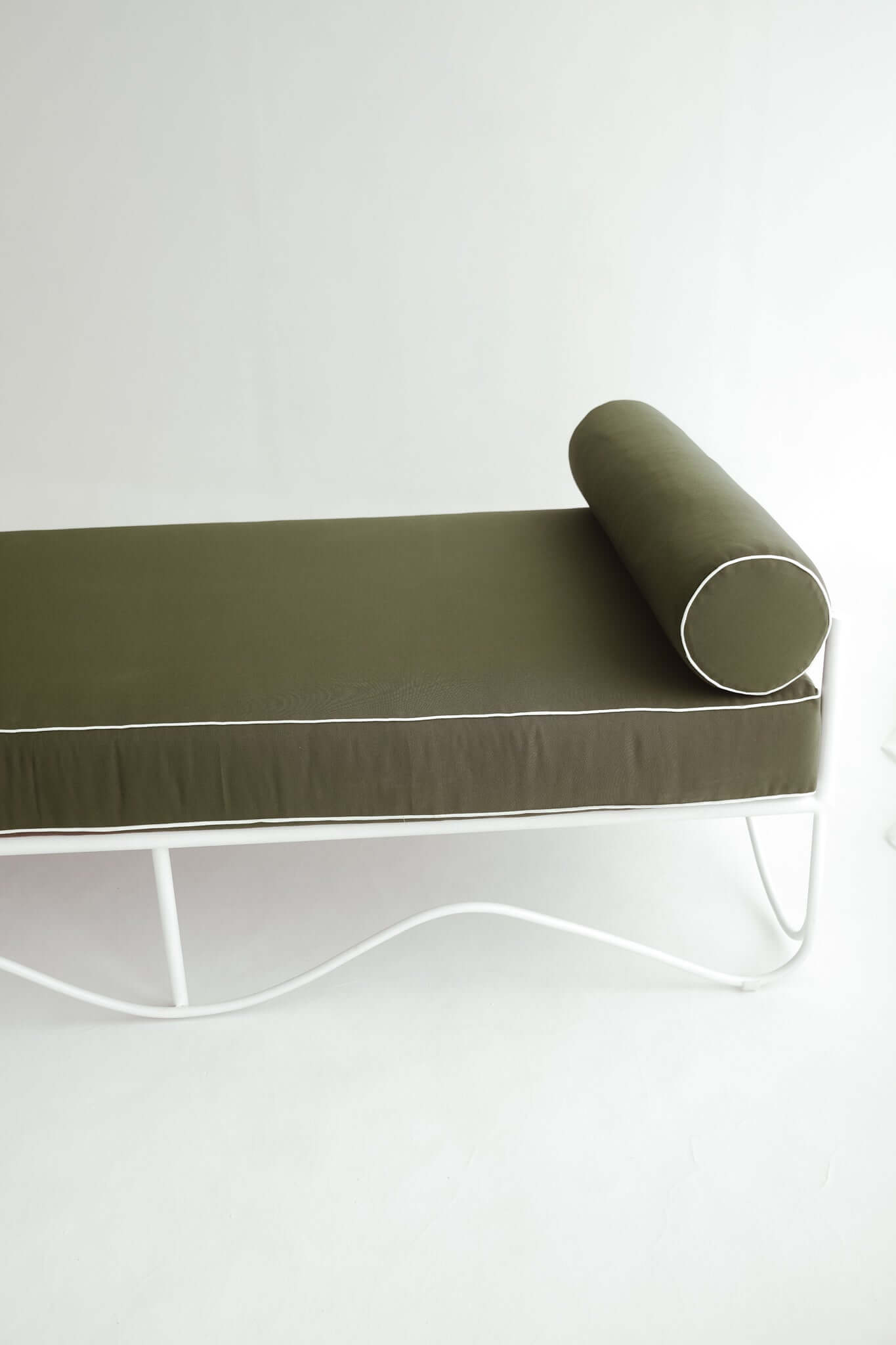 THE MARGOT SUN LOUNGER Cushion Colour: Mocha + White Piping Seat Length: 180cm by Black Salt Co Designer Homewares Furniture Australia