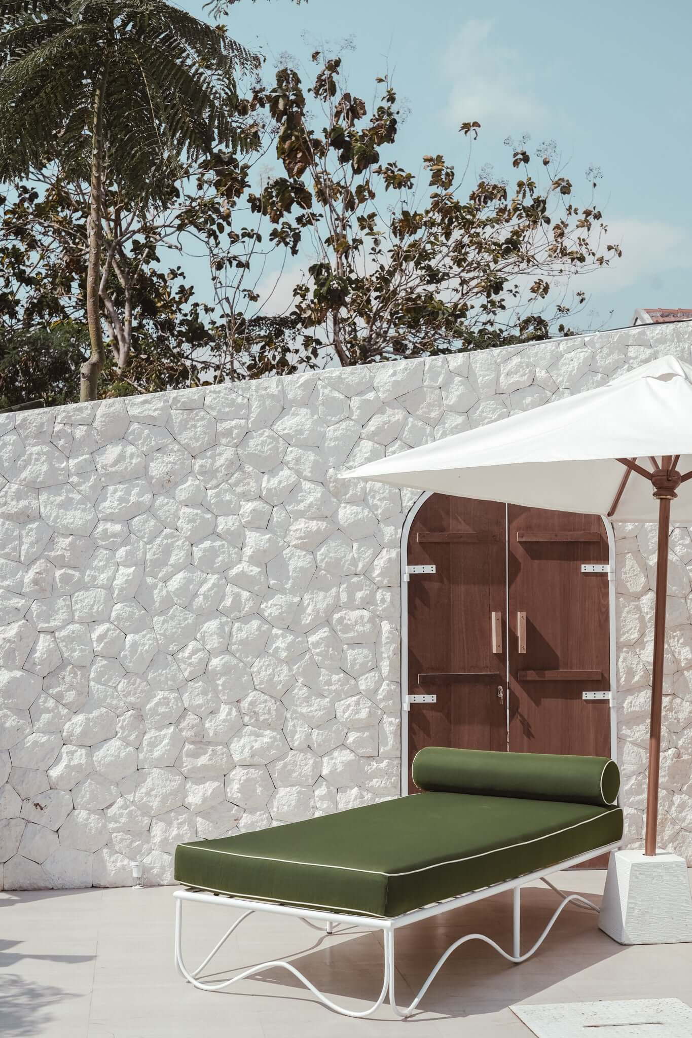THE MARGOT SUN LOUNGER Cushion Colour: Mocha + White Piping Seat Length: 180cm by Black Salt Co Designer Homewares Furniture Australia