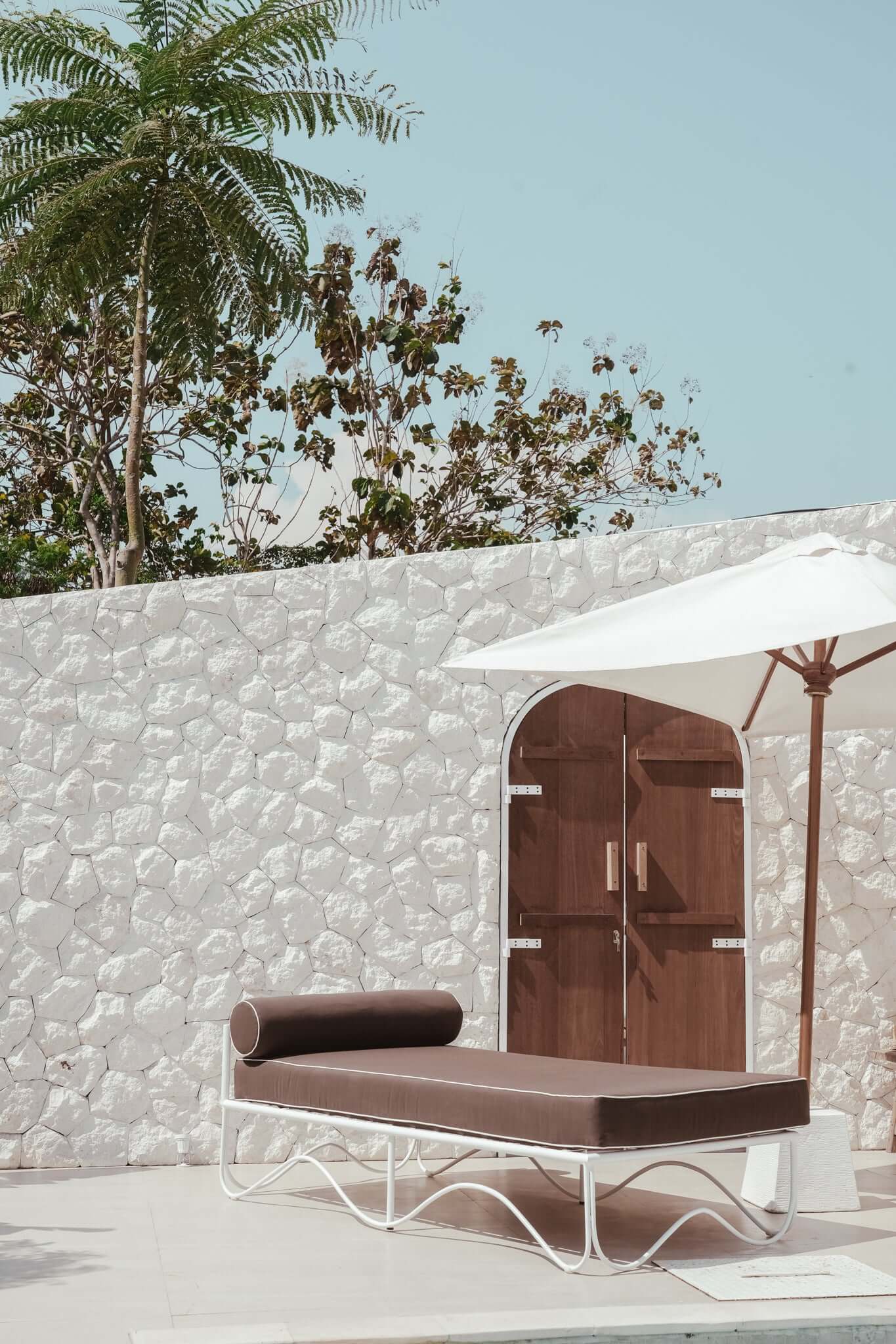 THE MARGOT SUN LOUNGER Cushion Colour: Mocha + White Piping Seat Length: 180cm by Black Salt Co Designer Homewares Furniture Australia