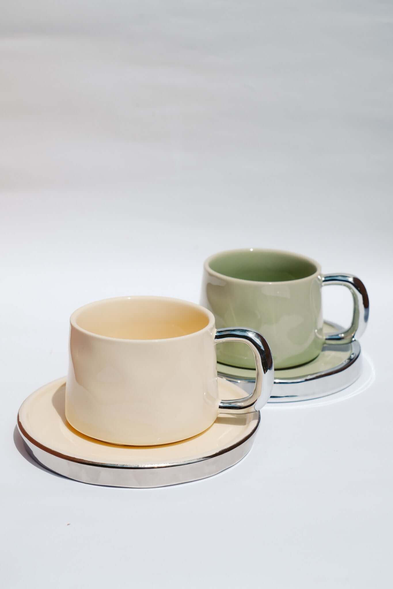 THE STEVIE CUP AND SAUCER SET Color: Moss by HIBISCUS THE LABEL Designer Homewares Furniture Australia