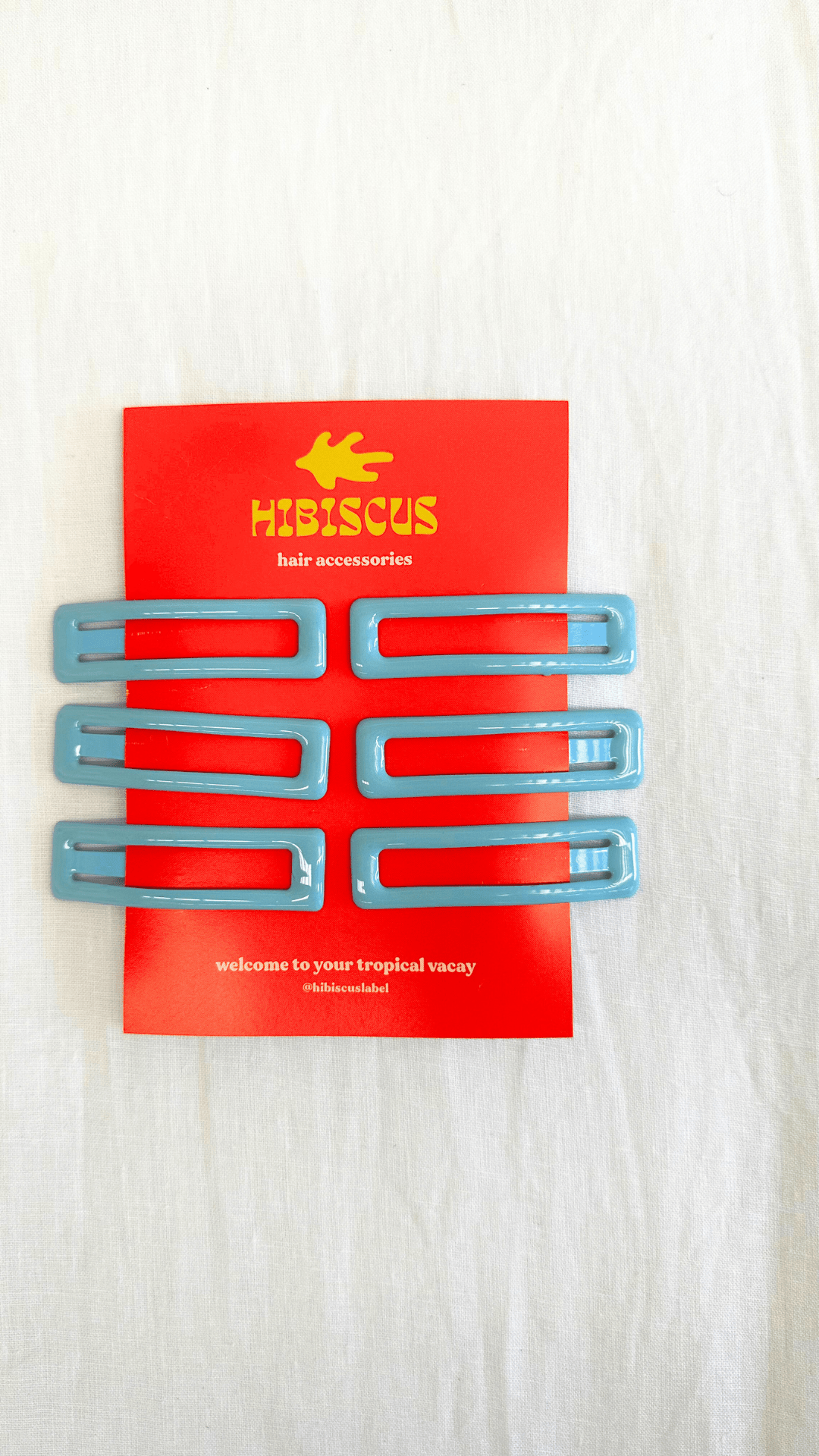 THE ISLAND RECTANGLE HAIR CLIPS - BLUE PACK - HIBISCUS THE LABEL - Black Salt Co